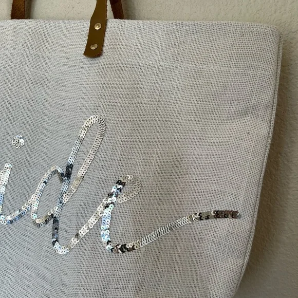 Mud Pie | Silver Sequin Bride Tote Bag - Picture 4 of 11